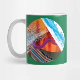 Ride - Glitch Digital Abstract Art Colorful Rainbow Wave and Water Mug